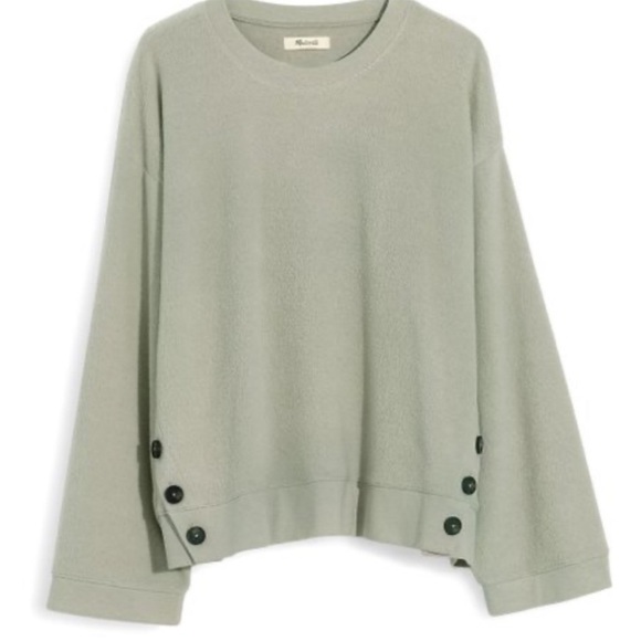 Madewell Sweaters - COZY MADEWELL•Resourced•Brushed Side Button Oversized Sweatshirt•Size X-Large